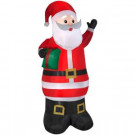 39.37 in. W x 32.68 in. D x 77.95 in. H Inflatable Airblown Santa with Present