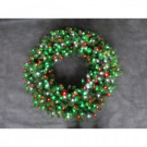 48 in. LED Pre-Lit Artificial Christmas Wreath with Micro-Style Red, Green and Pure White Lights