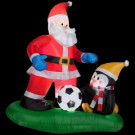 5 ft. Inflatable Santa Soccer Scene