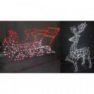 50 in. Outdoor Sleigh and 84 in. Outdoor Buck with White and Red LED Lights