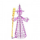 6 ft. 3 in. Purple/Yellow LED Witch with Broomstick
