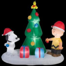 6 ft. Lighted Inflatable Snoopy and Charlie Brown with Christmas Tree Scene