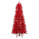6 ft. Pre-Lit Shiny Red Fraser with Warm White and Red Color-Changing LED Lights