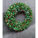 60 in. LED Pre-Lit Artificial Christmas Wreath with Micro-Style Red, Green and Pure White Lights