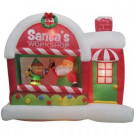 7 ft. Inflatable Lighted Airblown Santa's Workshop Scene