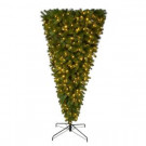7 ft. Pre-Lit LED Wesley Spruce Artificial Christmas Upside Down Tree with Color Changing Lights
