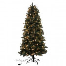 7.5 ft. Blue Spruce Elegant Twinkle Quick-Set Slim Artificial Christmas Tree with 450 Clear and Sparkling LED Lights