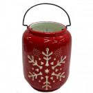 8 in. Traditional Lantern with Red Snowflake