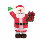 84IN 400L LED GIANT FUZZY TINSEL SANTA WITH GIFT BOX
