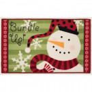 Bundle Up Snowman 18 in. x 30 in. Printed Holiday Mat