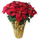 Christmas 28 in. X-Large Red Silk Poinsettia in Foil Pot