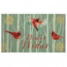 Elegant Entry Holiday Cardinal Wishes 18 in. x 30 in. Holiday Door Mat
