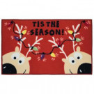 Reindeer Tis the Season 18 in. x 30 in. Printed Holiday Mat