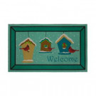 Snowy Winter Cardinals 18 in. x 30 in. Recycled Rubber Holiday Mat