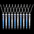 10-Light Shooting Star Effect Icy Blue and White Icicle Light Set