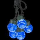 8-Light Blue Outdoor Projection Round Light String with Clips