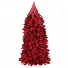16 in. Red shaved wood tree with glitter