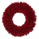 22 in. Red Glitter Shaved Wood Wreath