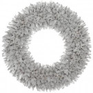 22 in. silver glitter shaved wood wreath