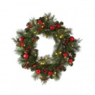 24 in. Artificial Christmas Wreath with Cedar and Pine