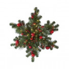 32 in. Pre-Lit Festive Snowflake with Cedar and Pine
