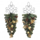 36 in. Unlit Golden Holiday Artificial Mixed Pine Swag (Set of 2)