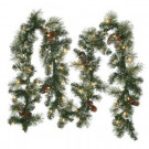 9 ft. Sparkling Pine Artificial Garland with 50 Clear Lights