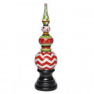 42.25 in. H. Chevron Christmas Topiary with Pedestal Base in Cast Stone