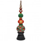 52 in. H. Green Plaid Holiday Topiary with Pedestal Base in Composite