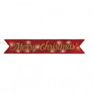 6 in. Merry Christmas Tinsel Message Banner in Red