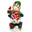 13 in. Snowman with Sign, Gifts and Cardinal