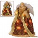 16 in. Burgundy Angel Tree Topper with Dual LED Lights