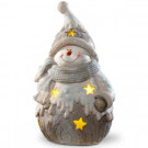 17 in. Lighted Snowman Decor Piece