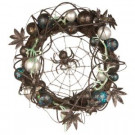 18 in. Halloween Wreath with Ornaments and Black Spider in the Center