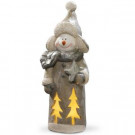 18 in. Lighted Snowman Dcor Piece