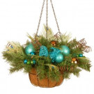 22 in. Decorative Collection Peacock Hanging Basket