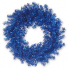 24 in. Blue Tinsel Artificial Wreath