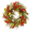 24 in. Bristle and Berry Artificial Wreath