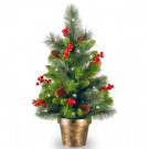 24 in. Crestwood Spruce Tree with Battery Operated Warm White LED Lights