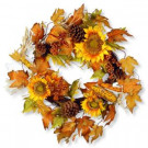 24 in. Maple Leaf and Sunflower Wreath