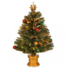 2.6 ft. Fiber Optic Fireworks Artificial Christmas Tree with Ball Ornaments