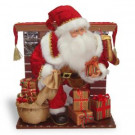 28 in. Plush Collection Santa at Fireplace
