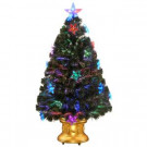 3 ft. Fiber Optic Fireworks Artificial Christmas Tree with Star Decorations