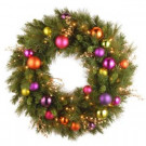 30 in. Battery Operated Kaleidoscope Artificial Wreath with 70 Clear LED Lights