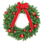 30 in. Battery Operated Mixed Fir Artificial Wreath with 50 Clear LED Lights