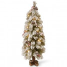 30 in. Feel-Real Snowy Bayberry Cedar Tree with Battery Operated LED Lights