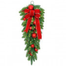 32 in. Battery Operated Mixed Fir Artificial Teardrop with 50 Clear LED Lights