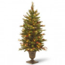 4 ft. Decorative Collection Long Needle Pine Cone Entrance Artificial Christmas Tree