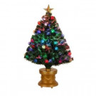 48 in. Fiber Optic Fireworks Red, Green, Blue and Gold Fiber Inner Ornament Artificial Christmas Tree