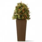 48 in. Glistening Pine Porch Bush with Clear Lights